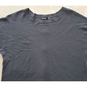 Valette womens shirt sweater elbow length small grey acrylic button‎ detail back